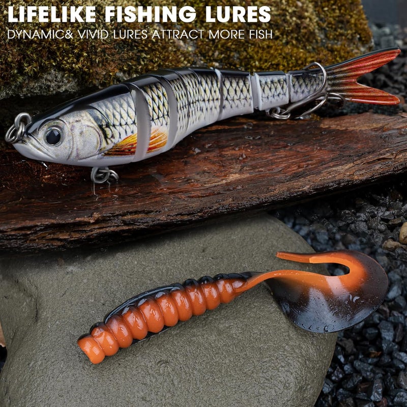 THKFISH Fishing Lures Kit, Bass Fishing Gear Kit for Freshwater Tackle Box with Tackle Included Topwater Baits, Swimbaits, Frog, Fsihing Bait Accessories Gift for Men - Image 2